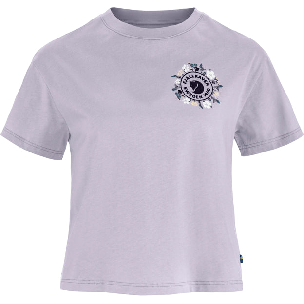 Trail and Travel Fjällblomster Logo T-shirt W for Outdoor Layering Hiking Travel and Everyday Wear